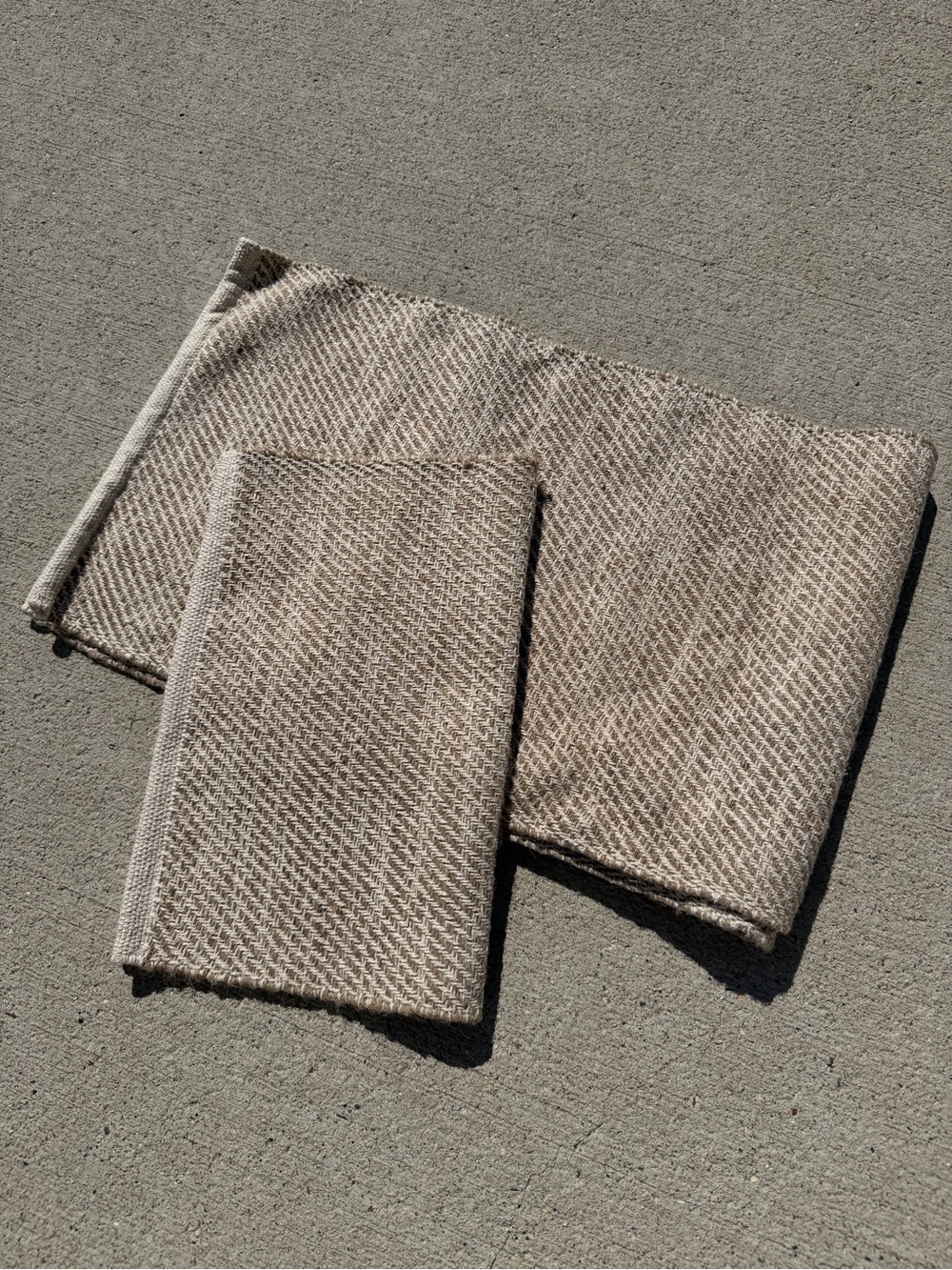 Farmhouse Woven Table Runner 68” & Placemat - Cream & Tan, Boho, Cottagecore